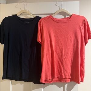 J. Crew Coral Vintage Jersey Tee and J. Crew Navy Vintage Jersey Tee